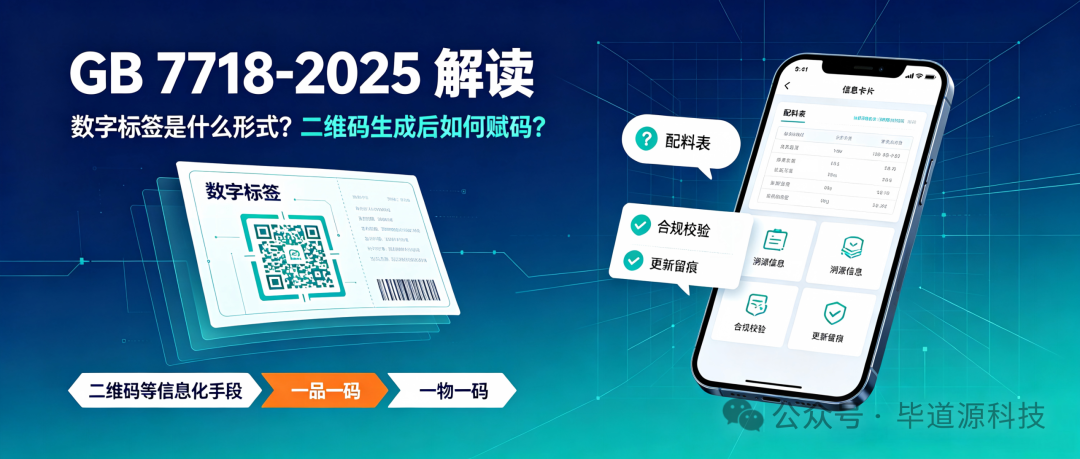 GB 7718‑2025 解读：数字标签是什么形式？二维码生成后如何赋码？